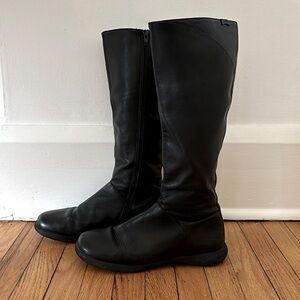 Leather Camper Spiral Black Boots